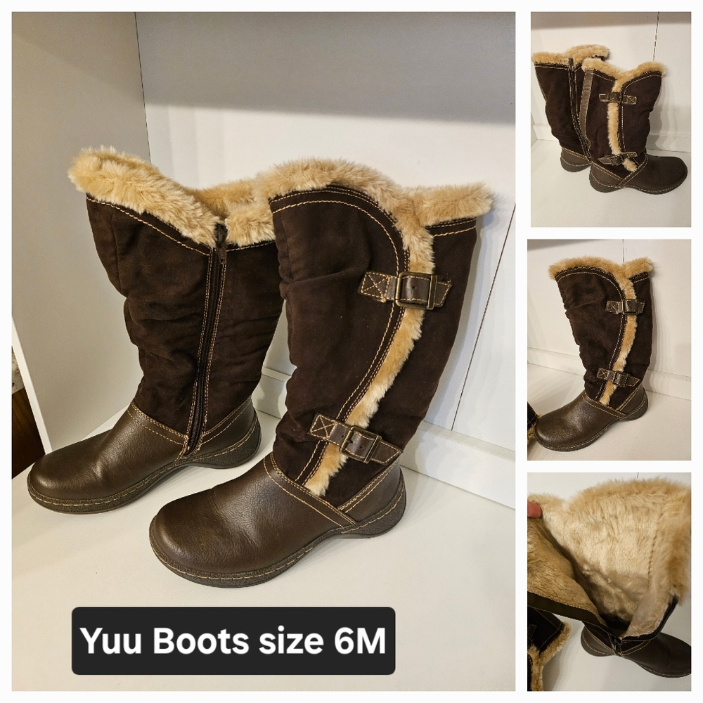 Yuu Brown Elsy faux fur lined winter boots size 6M